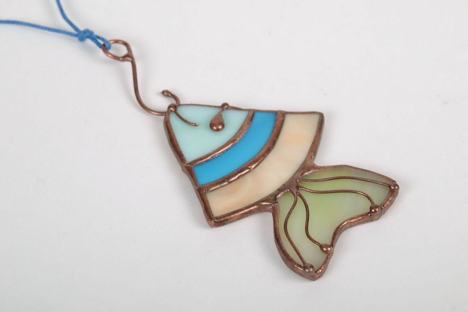 Stained glass pendant Fish photo 1