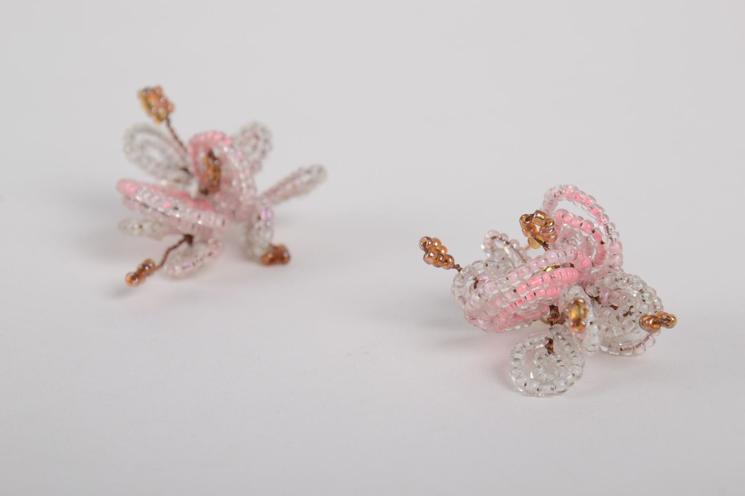 Handmade stylish earrings beaded pink earrings designer accessory gift photo 5