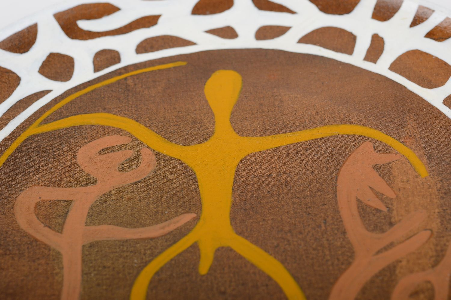 Керамическая тарелка хэнд мейд декоративная тарелка с узором керамическая посуда фото 4