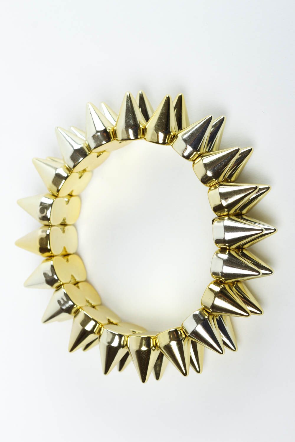 Handmade Spike Armband hochwertiger Modeschmuck originelles Geschenk goldfarben foto 2