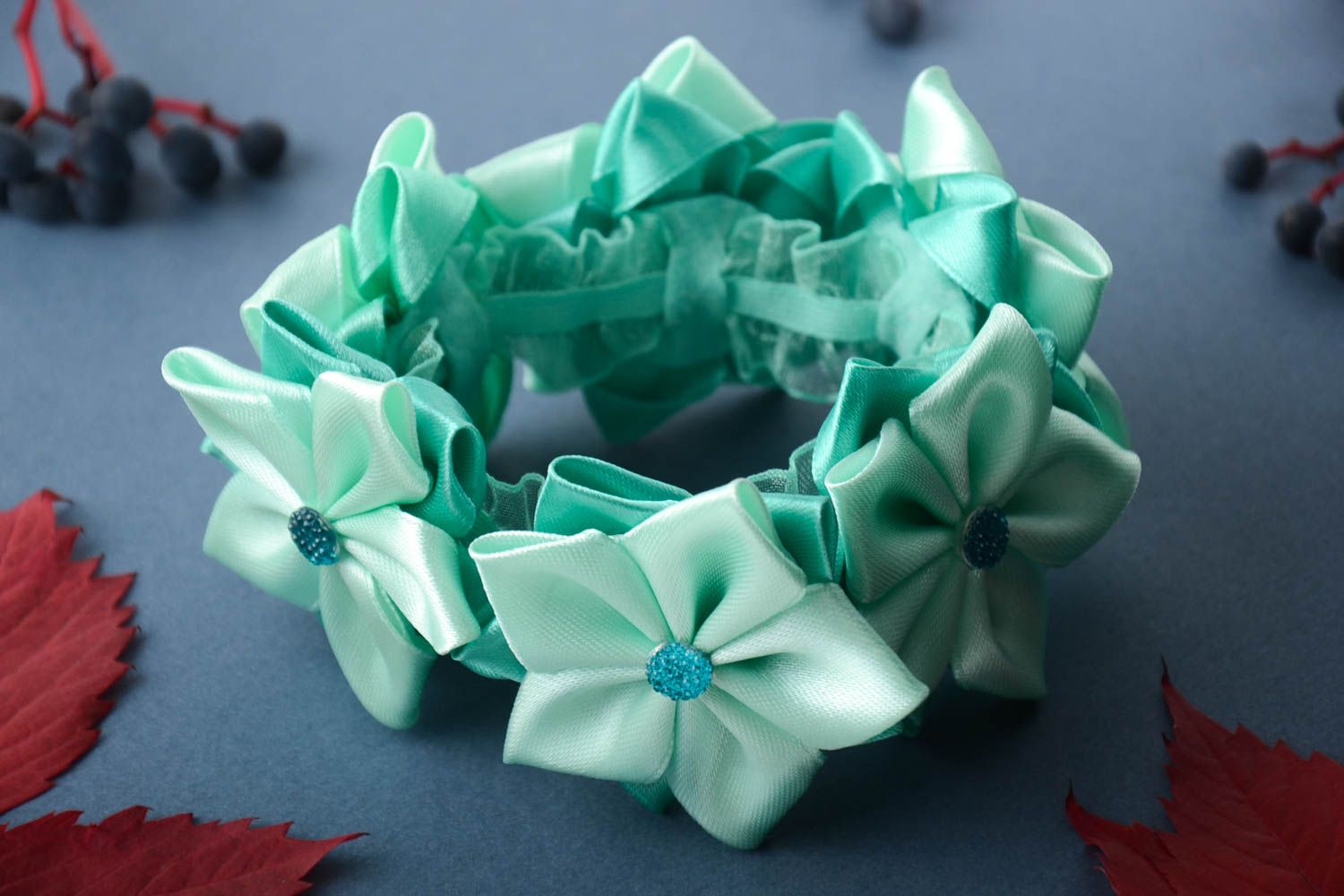 Unusual handmade textile scrunchy hair scrunchie stylish hair tie gifts for her photo 1
