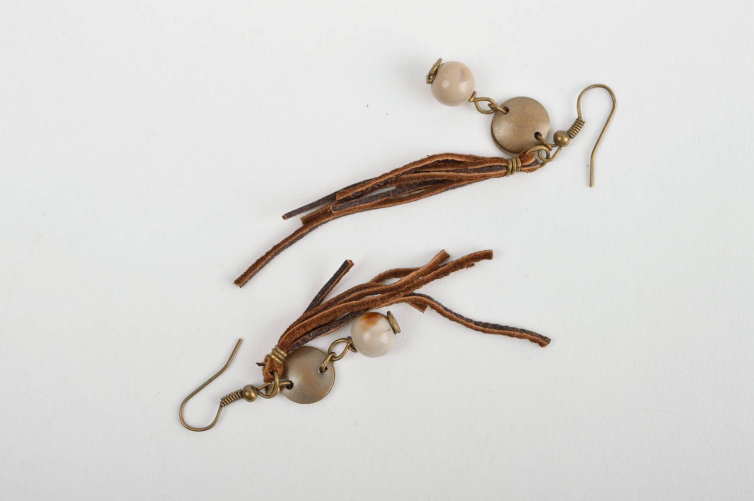 Handmade designer earrings unusual dangling earrings stylish accessory photo 5