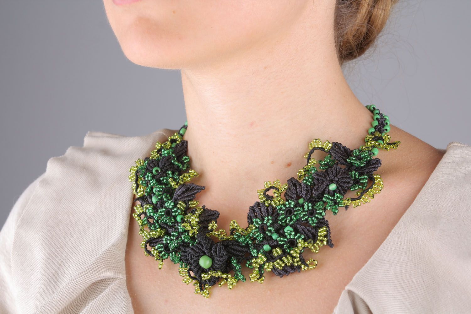 Handmade woven necklace Fantasy photo 1