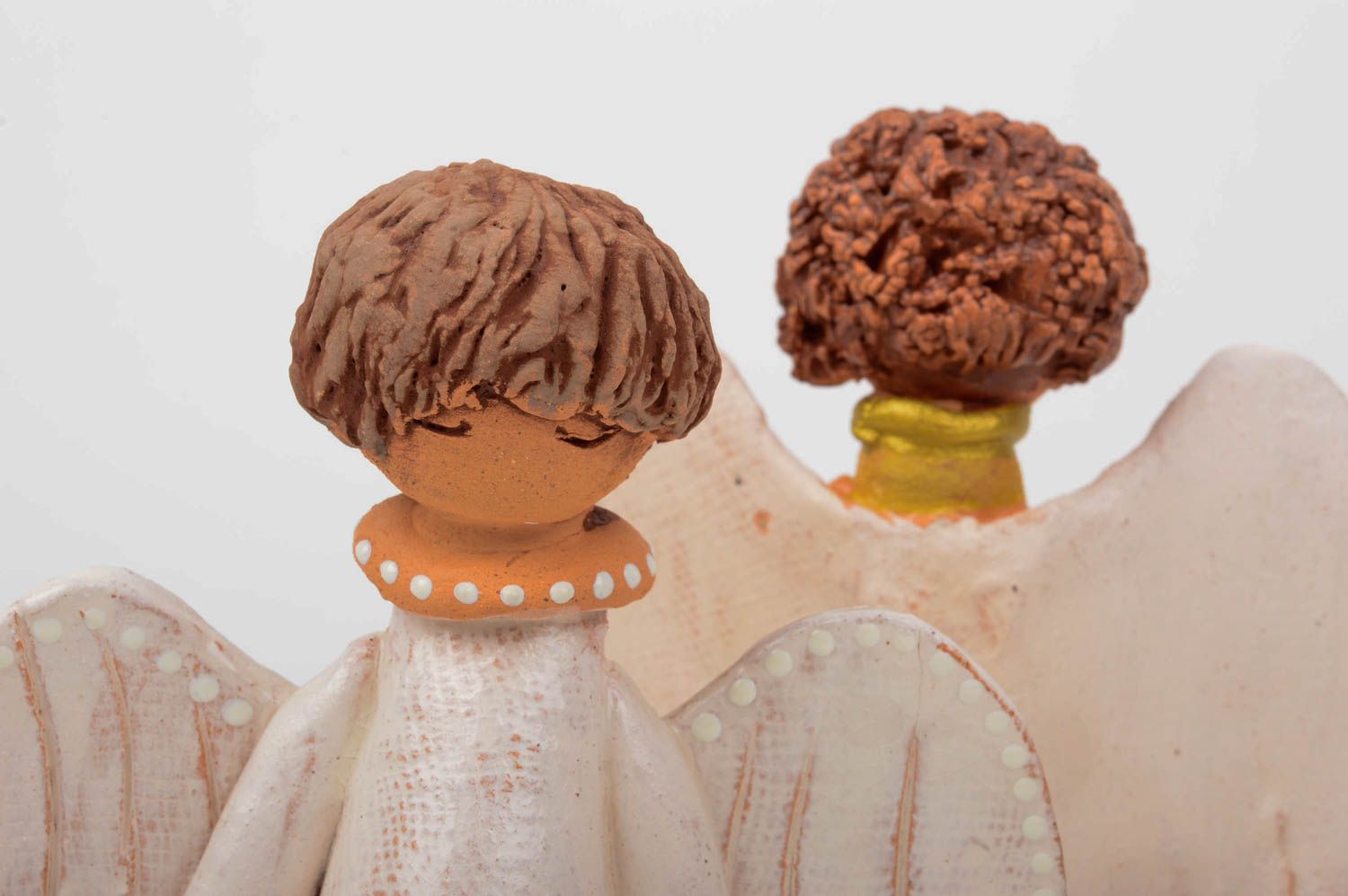 Figuras de barro artesanales decoración de hogar regalos para amigos ángeles foto 5