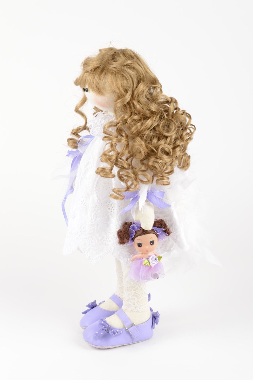 Льняная кукла ручной работы мягкая кукла для девочки кукла из ткани натуральной фото 3