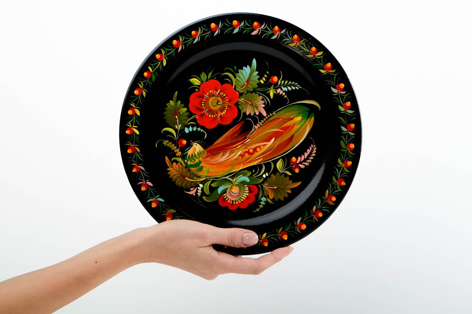 Handmade ethnic plate wooden wall plate modern designs decorative use only photo 2