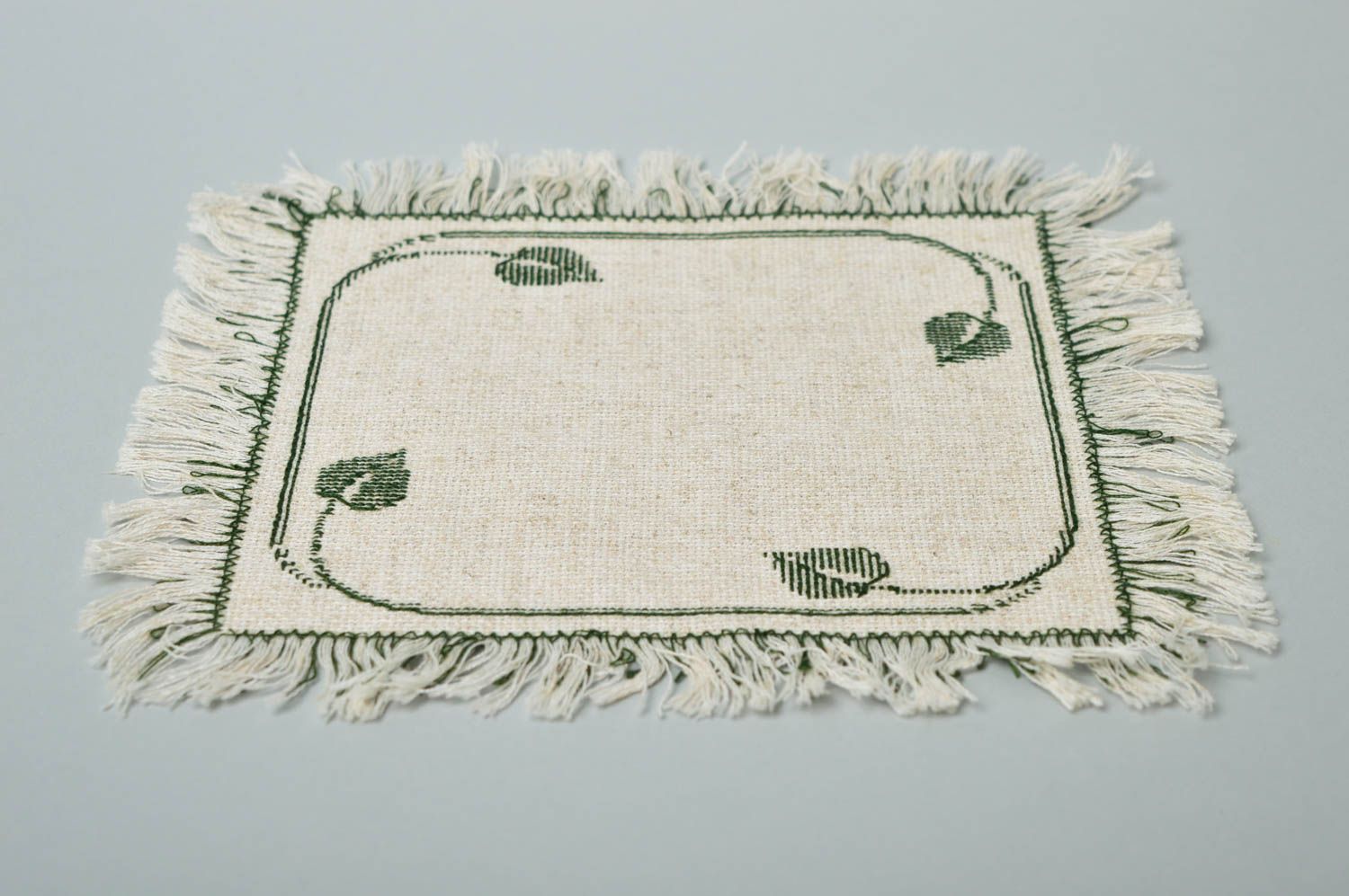 Домашний текстиль ручной работы льняная салфетка большая вышитая салфетка фото 2