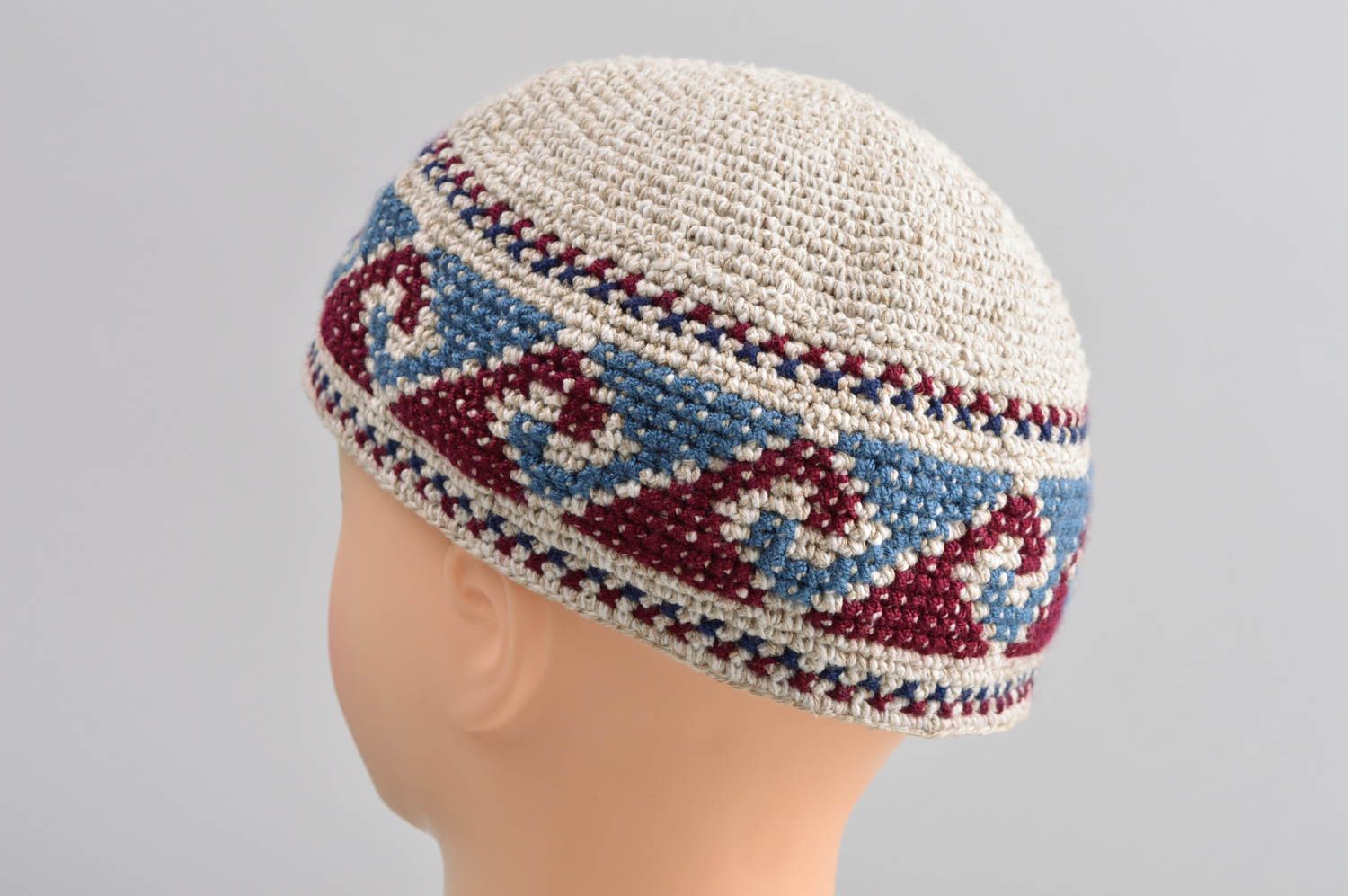 Crocheted hats handmade skullcap stylish accessories men hats warm winter hat photo 1