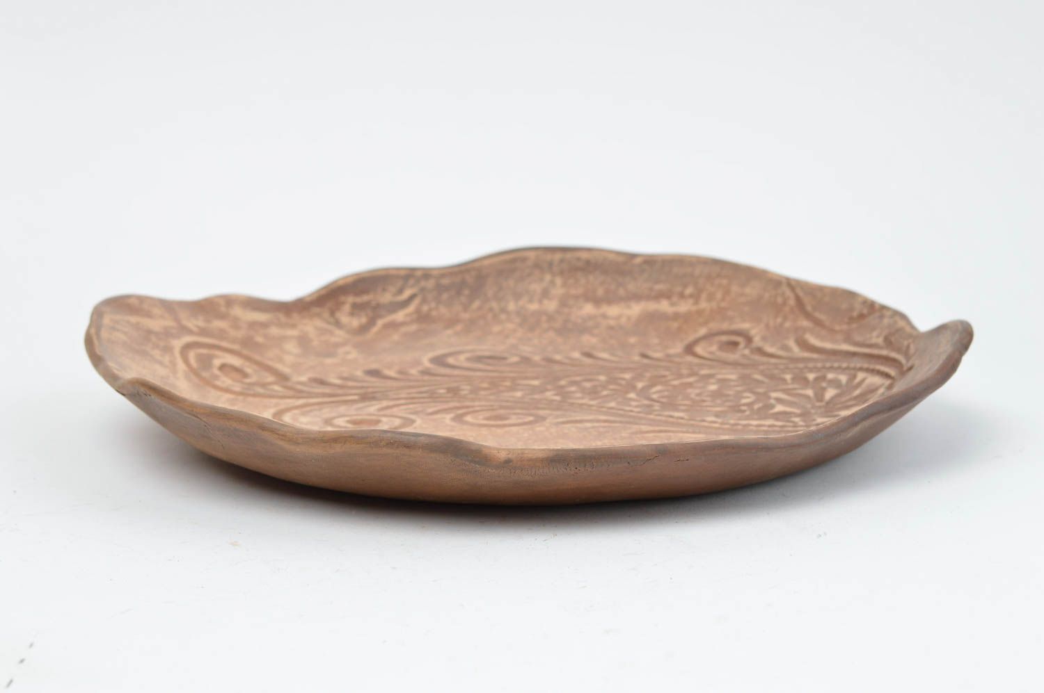 Plato de cerámica hecho a mano de arcilla utensilio de cocina menaje del hogar foto 3