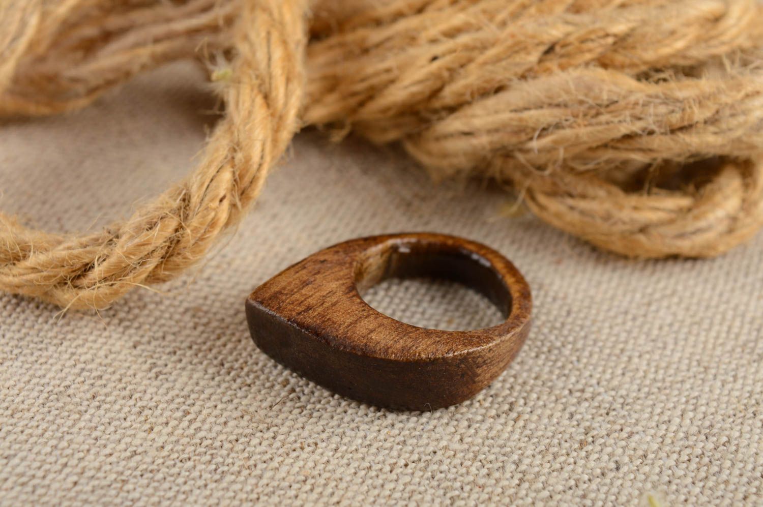 Cute handmade wooden ring fashion accessories for girls wood craft small gifts photo 1