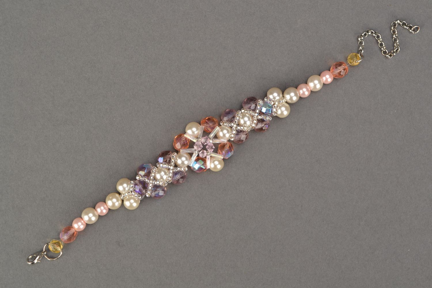 Elegant transparent beads chain bracelet for girls photo 4