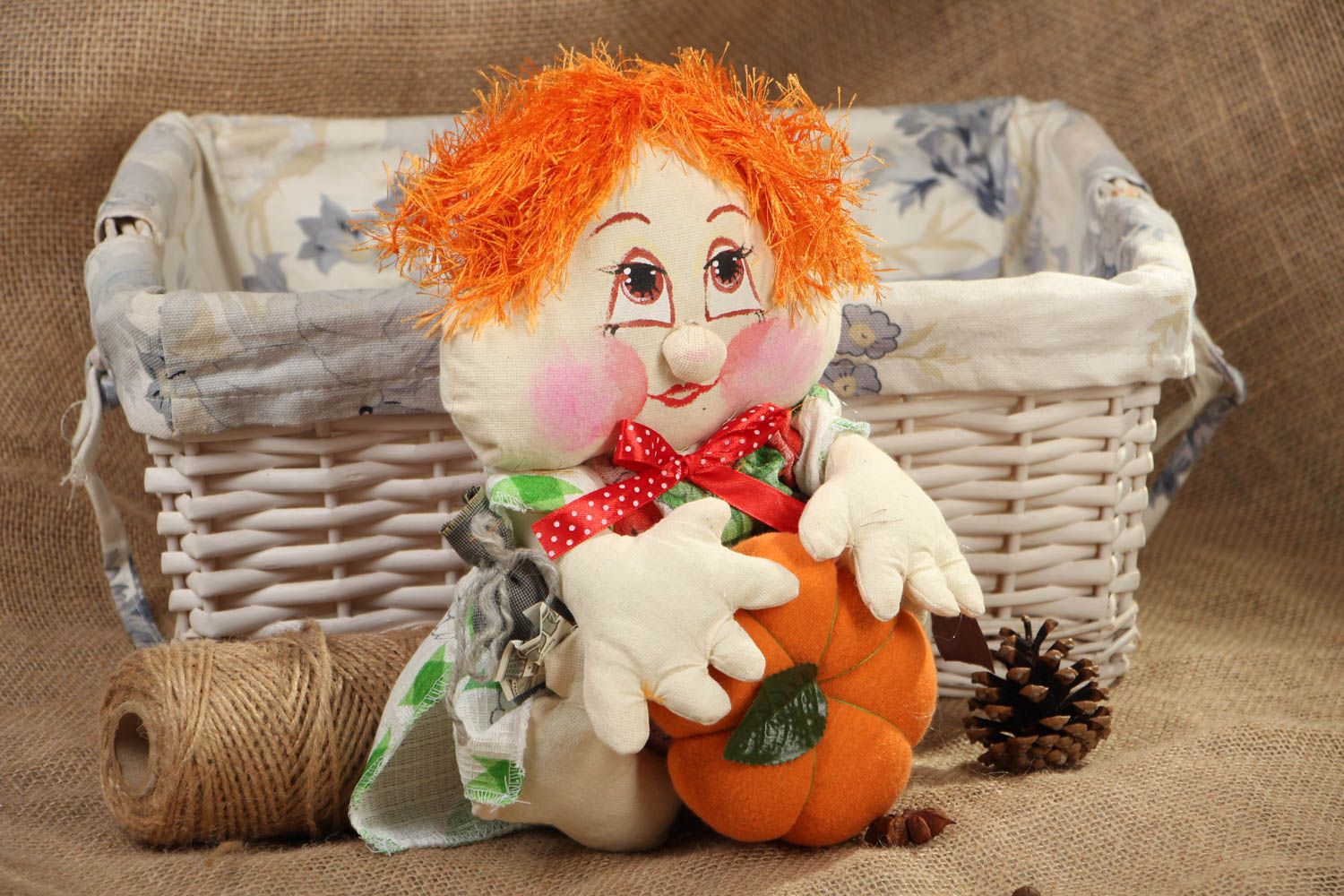 Fabric soft toy Bogie with Pumpkin photo 5