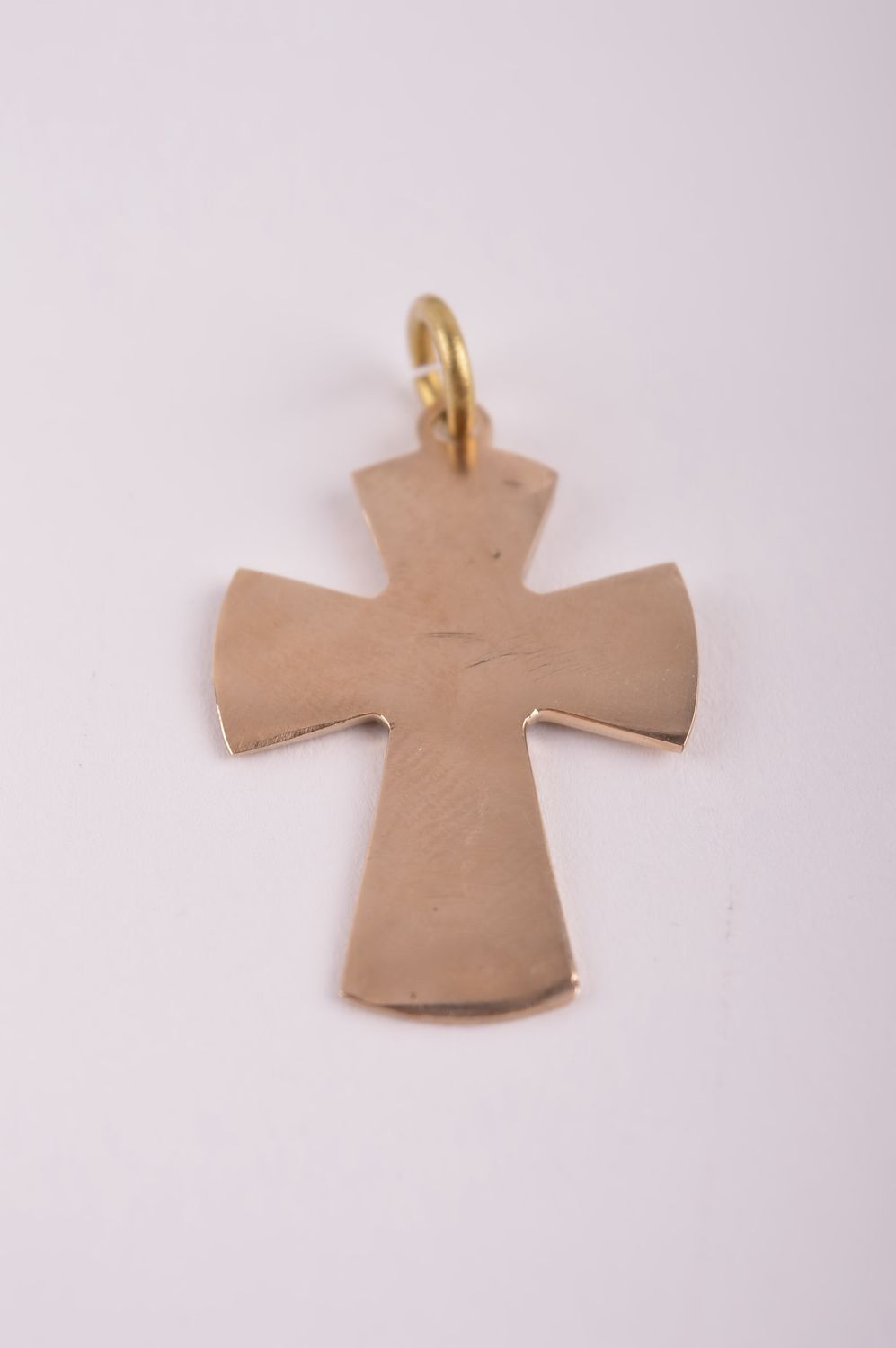 Pendentif croix Bijou fait main en laiton et pierre noire Cadeau original photo 3