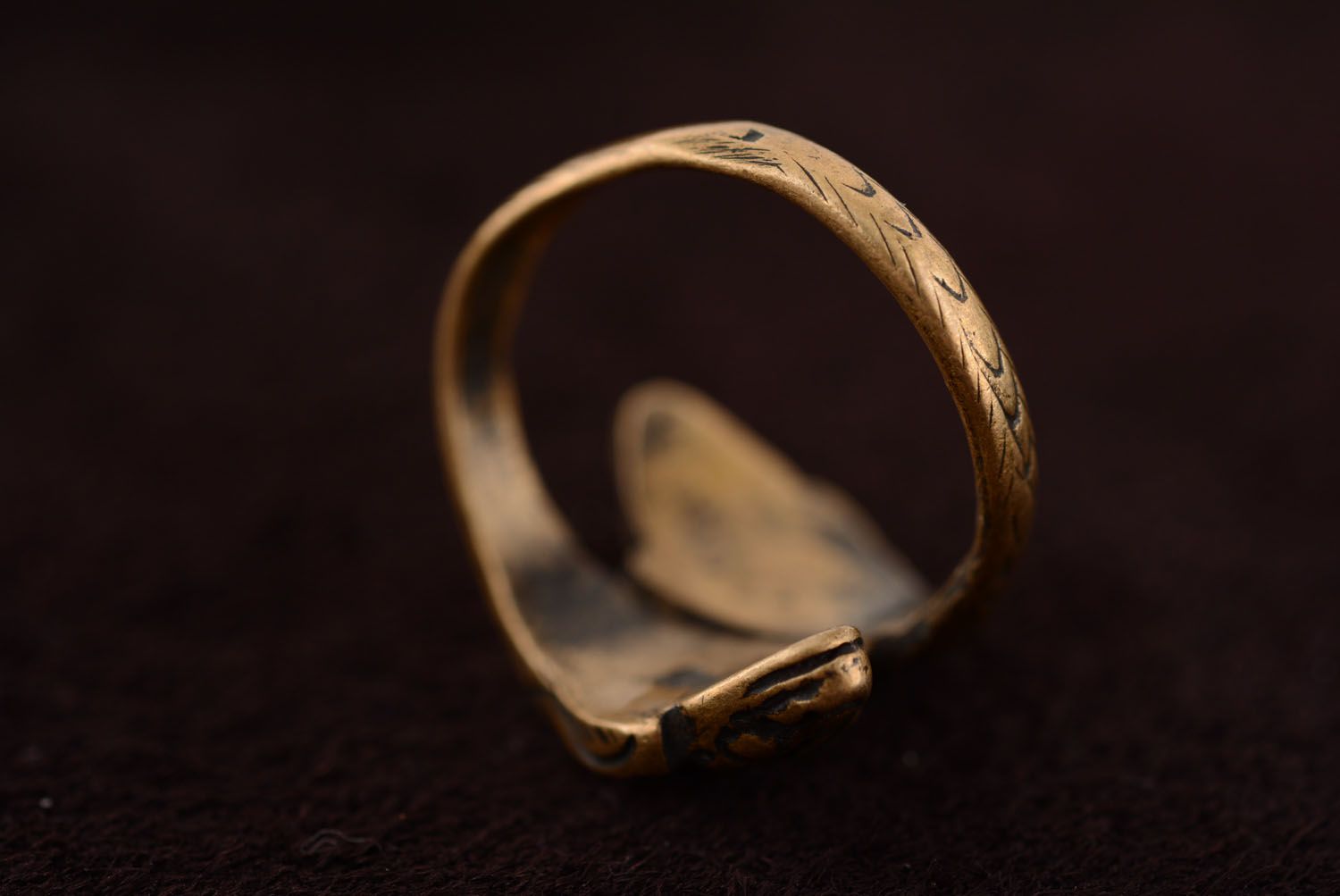 Бронзовое кольцо Кобра фото 5