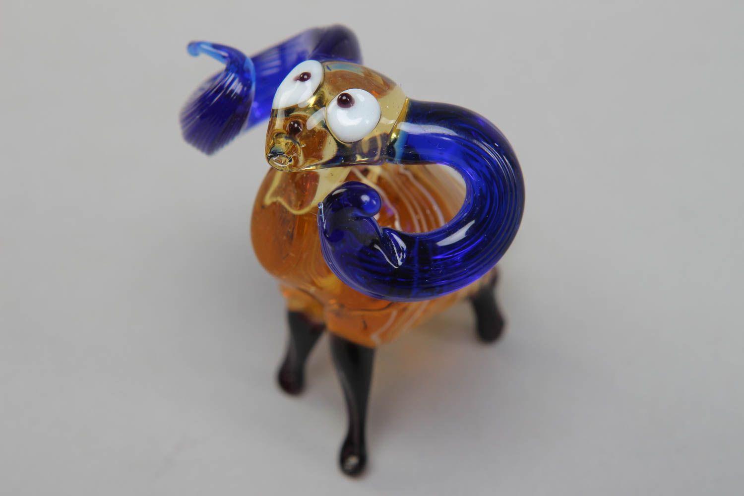 Figurine miniature en verre au chalumeau multicolore faite main Mouton photo 2