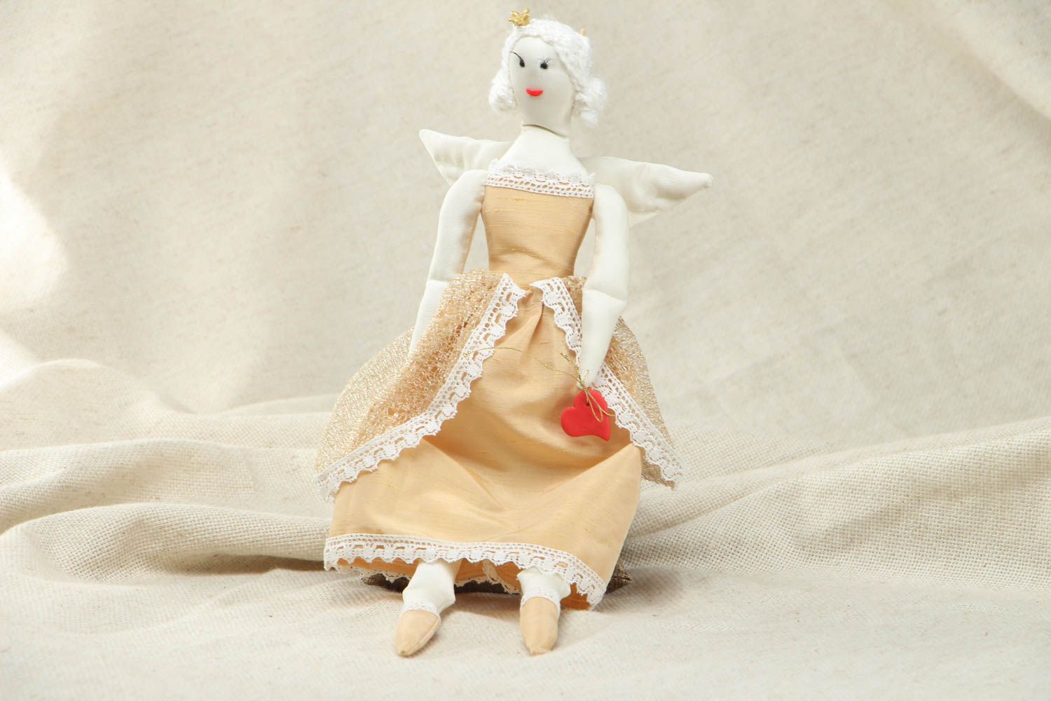 Collectible textile doll Princess and the Pea photo 1