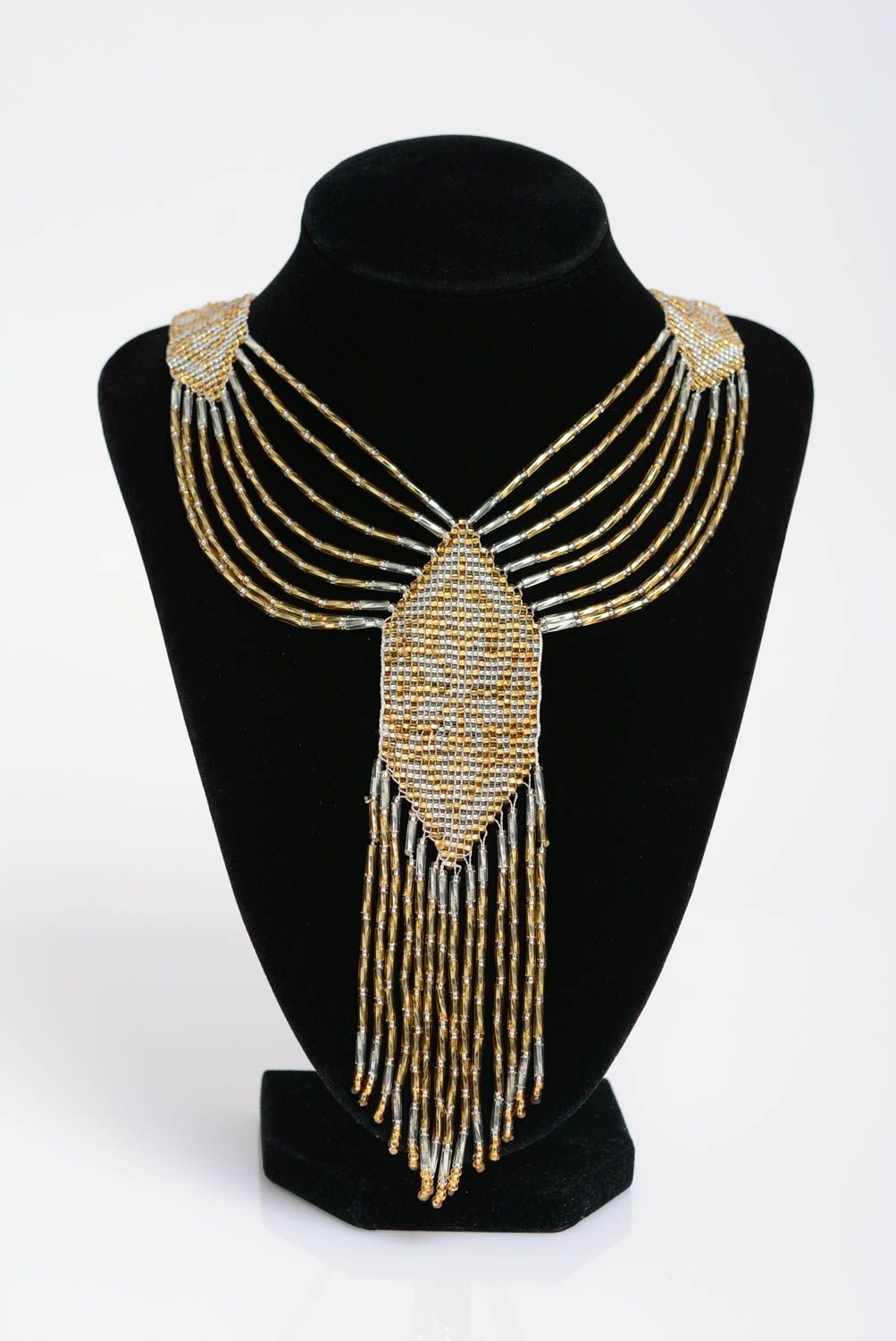 Beaded gerdan necklace handmade designer beautiful accessory in ethnic style photo 2