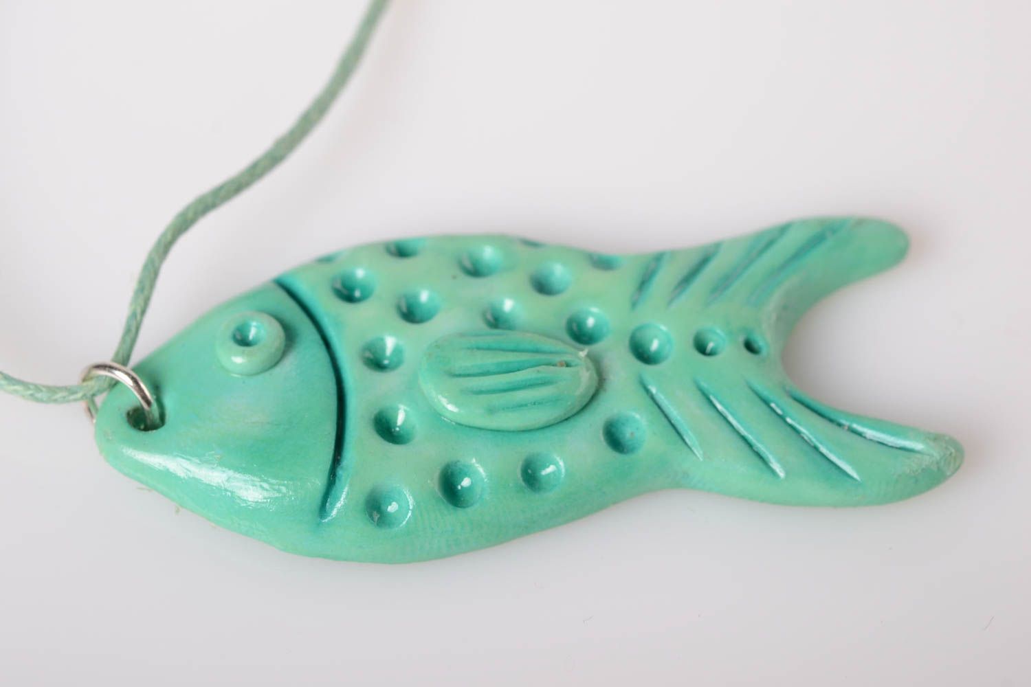 Polymer clay pendant handmade jewelry plastic pendant fish  fashion jewerly  photo 4