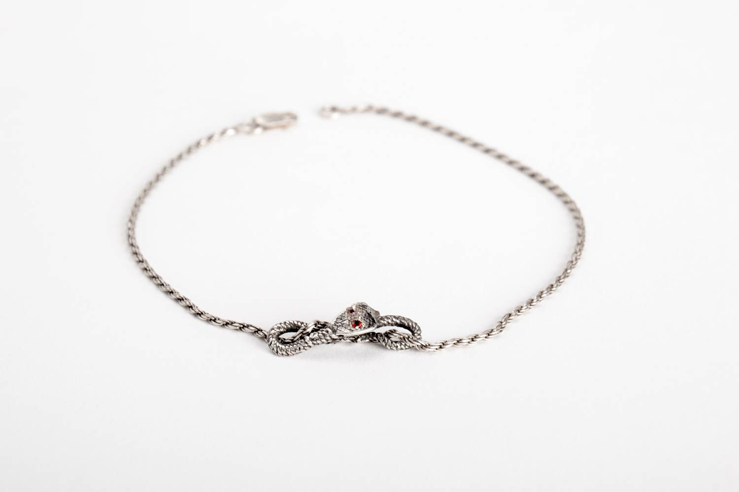 Украшение ручной работы серебряное украшение браслет из серебра змея филигрань фото 4