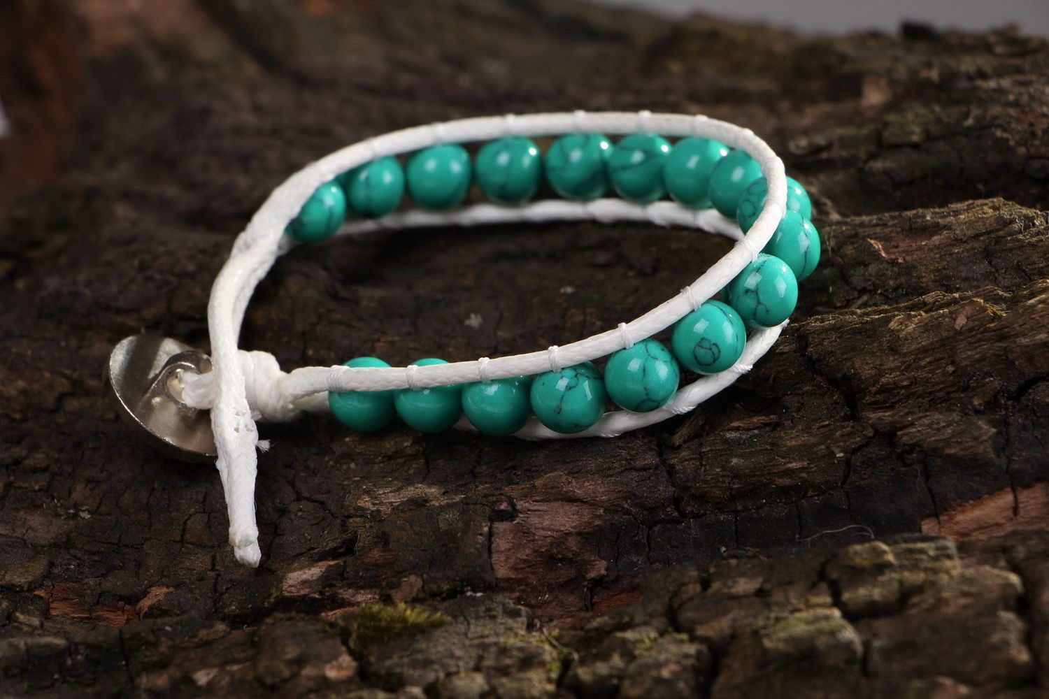 Bracelet fait main original avec turquoise  photo 2