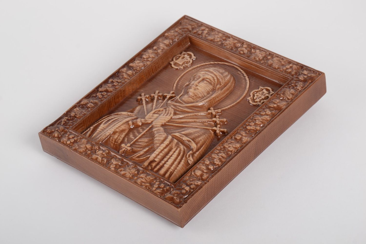 Icône Sacrée Sainte Famille Sur Toile Et Bois - Art Religieux Grec, Format 15x8 Cm, Artisanat, Cadeau Collection
