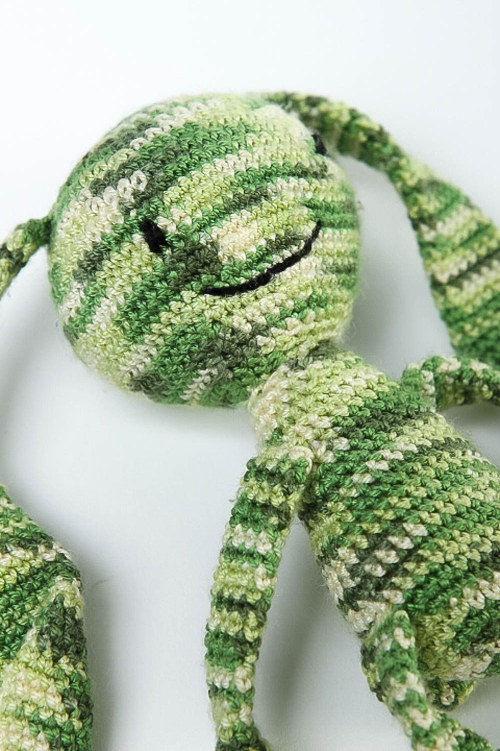 Handmade grünes Kuscheltier Hase Stoff Spielzeug Geschenk für Mädchen  foto 3
