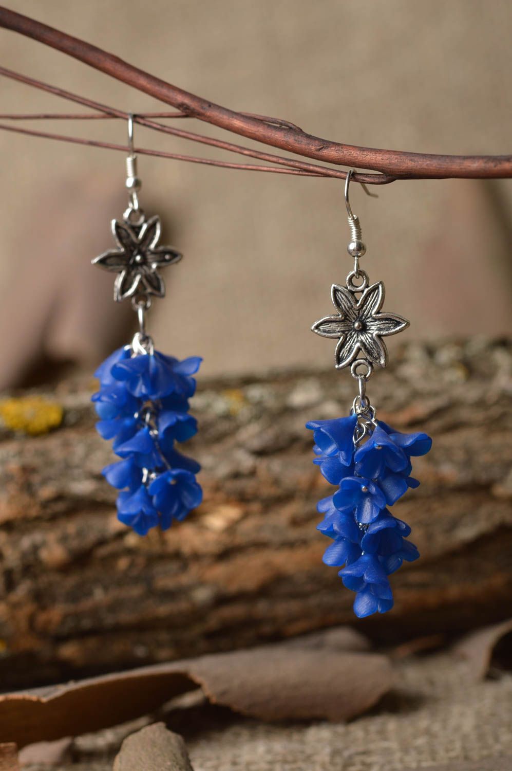 Cute handmade plastic earrings flower earrings beautiful jewellery gift ideas photo 1