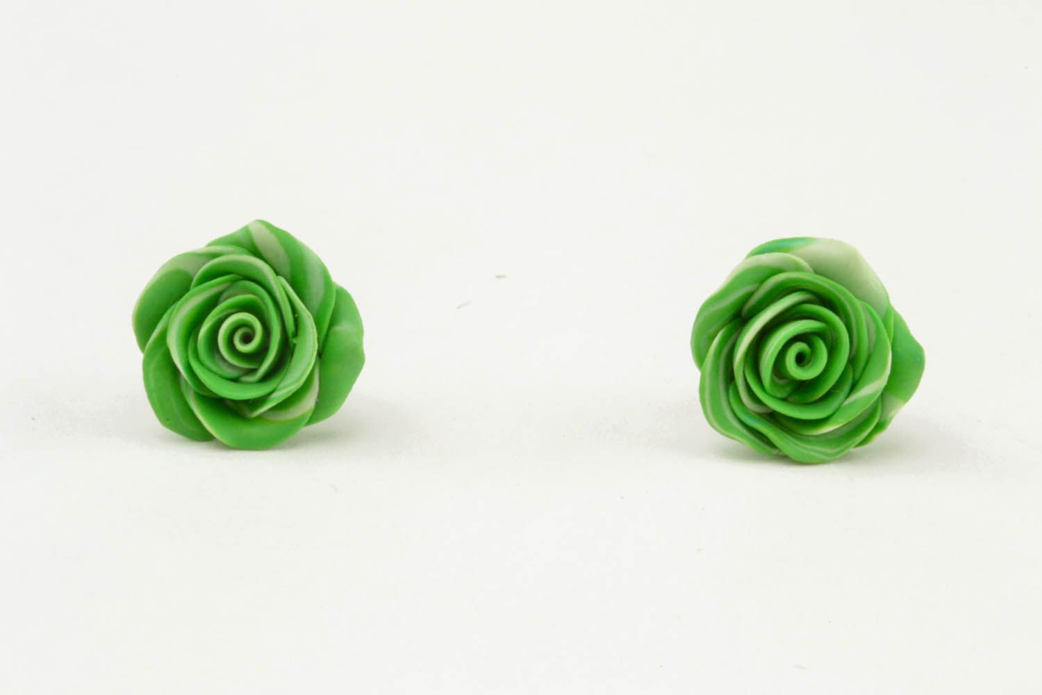 Stud earrings Green Rose photo 3