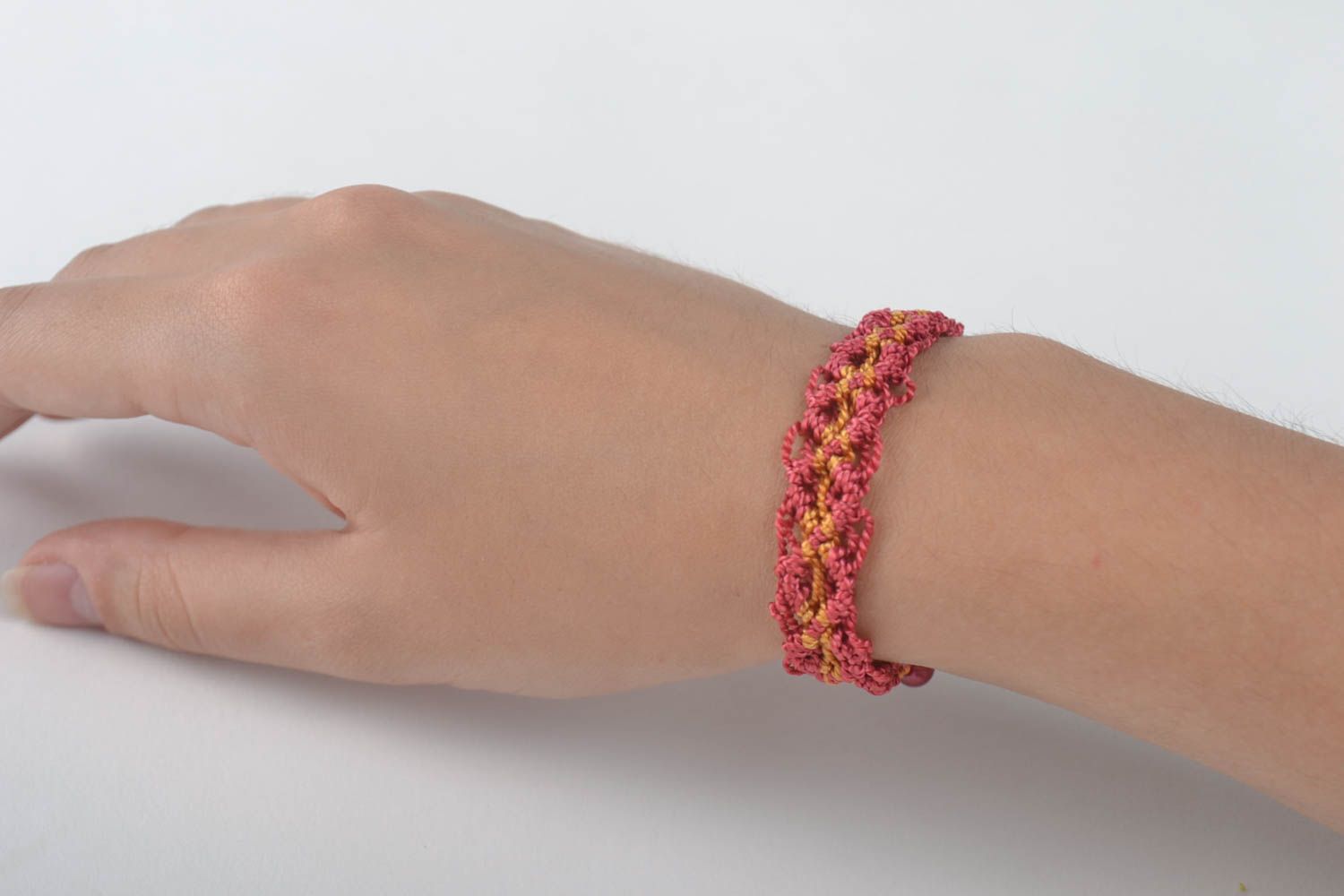Handmade schönes Armband Makramee Schmuck Accessoire für Frauen ungewöhnlich foto 5