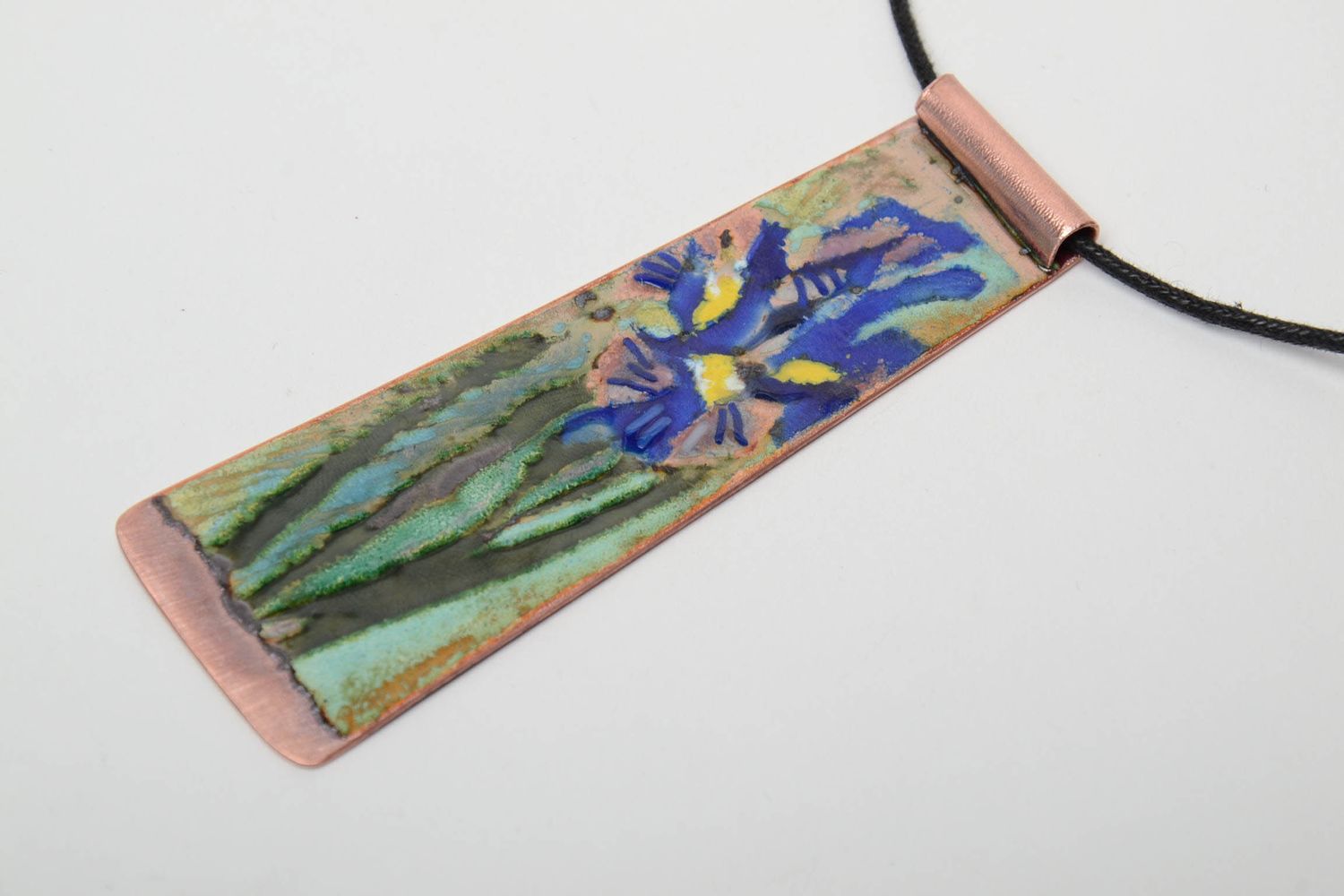 Color enamel copper pendant Gladiolus photo 4