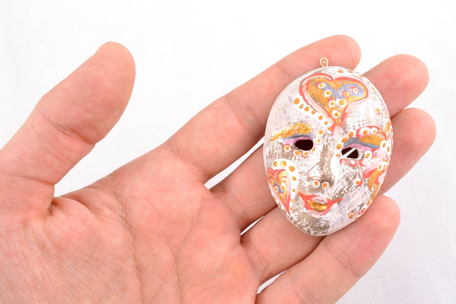 Masque miniature décoratif fait main à accrocher  photo 2