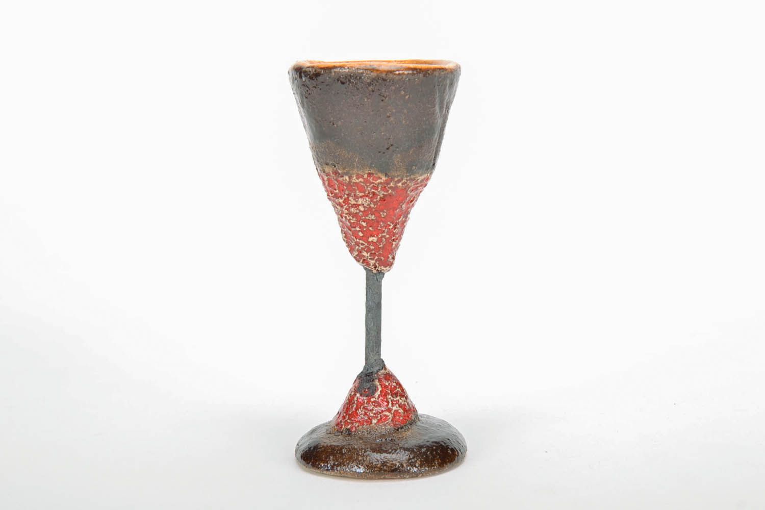 Bright ceramic tall wine glass photo 2