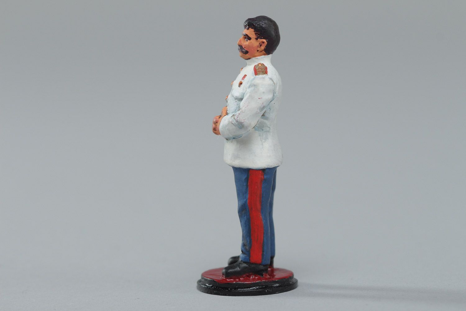 Handmade collectible miniature tin figurine of Stalin painted with acrylics photo 3