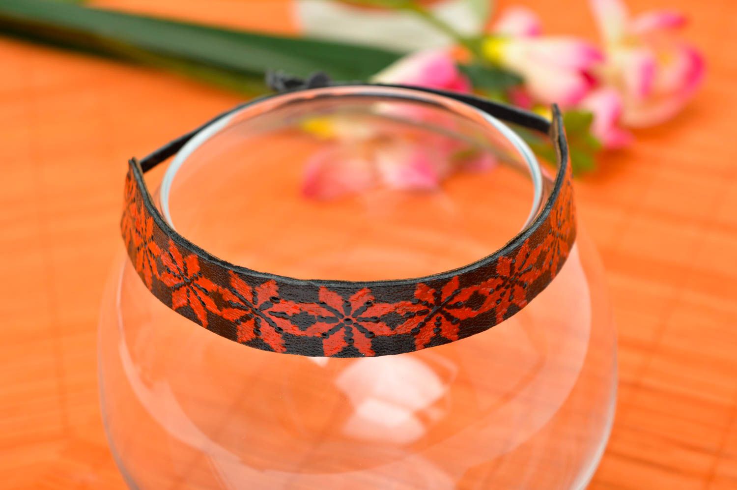 Handmade stylish bracelet leather wrist bracelet elegant jewelry for gift photo 1