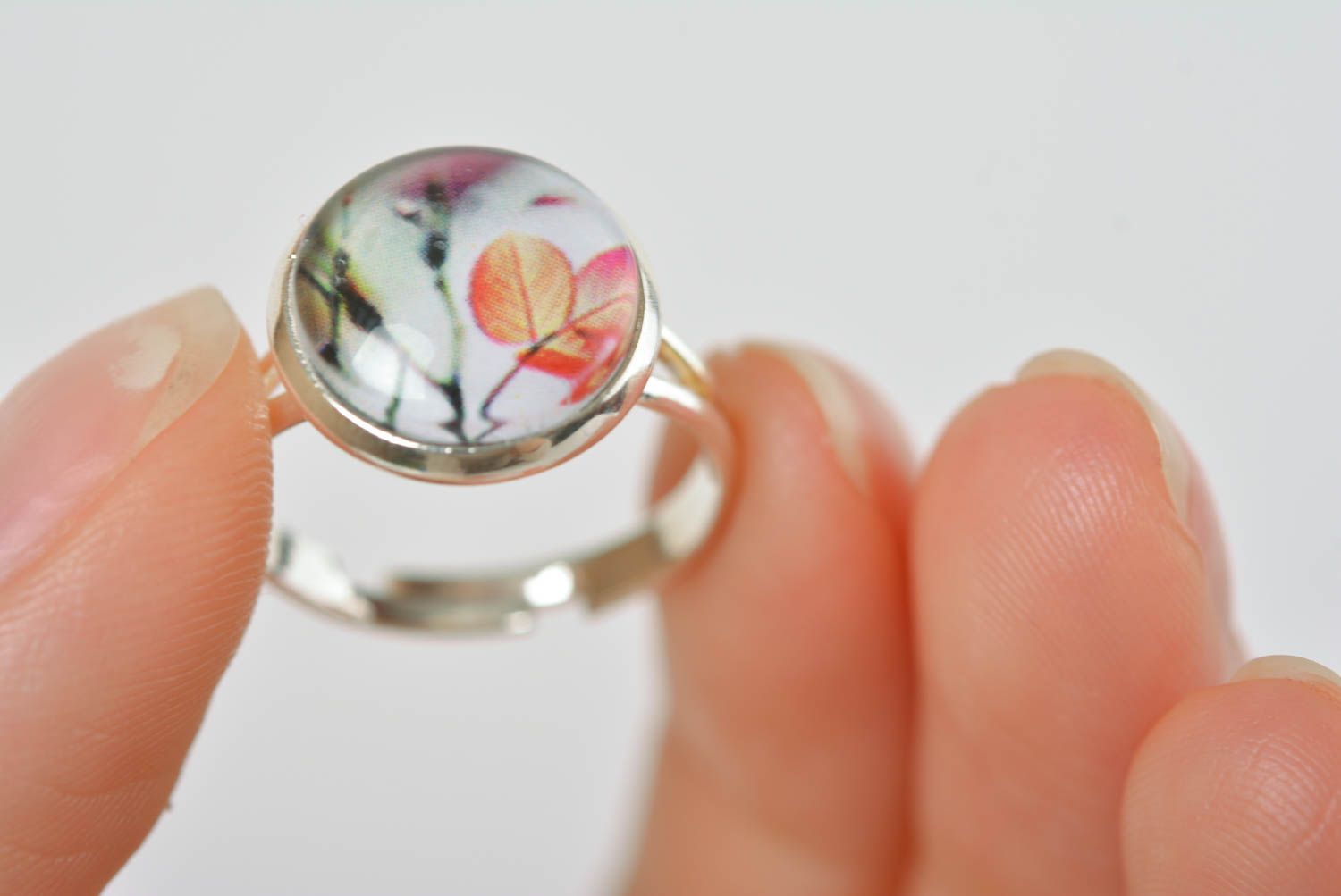 Handmade stylish ring female elegant accessory epoxy resin ring cute ring photo 5