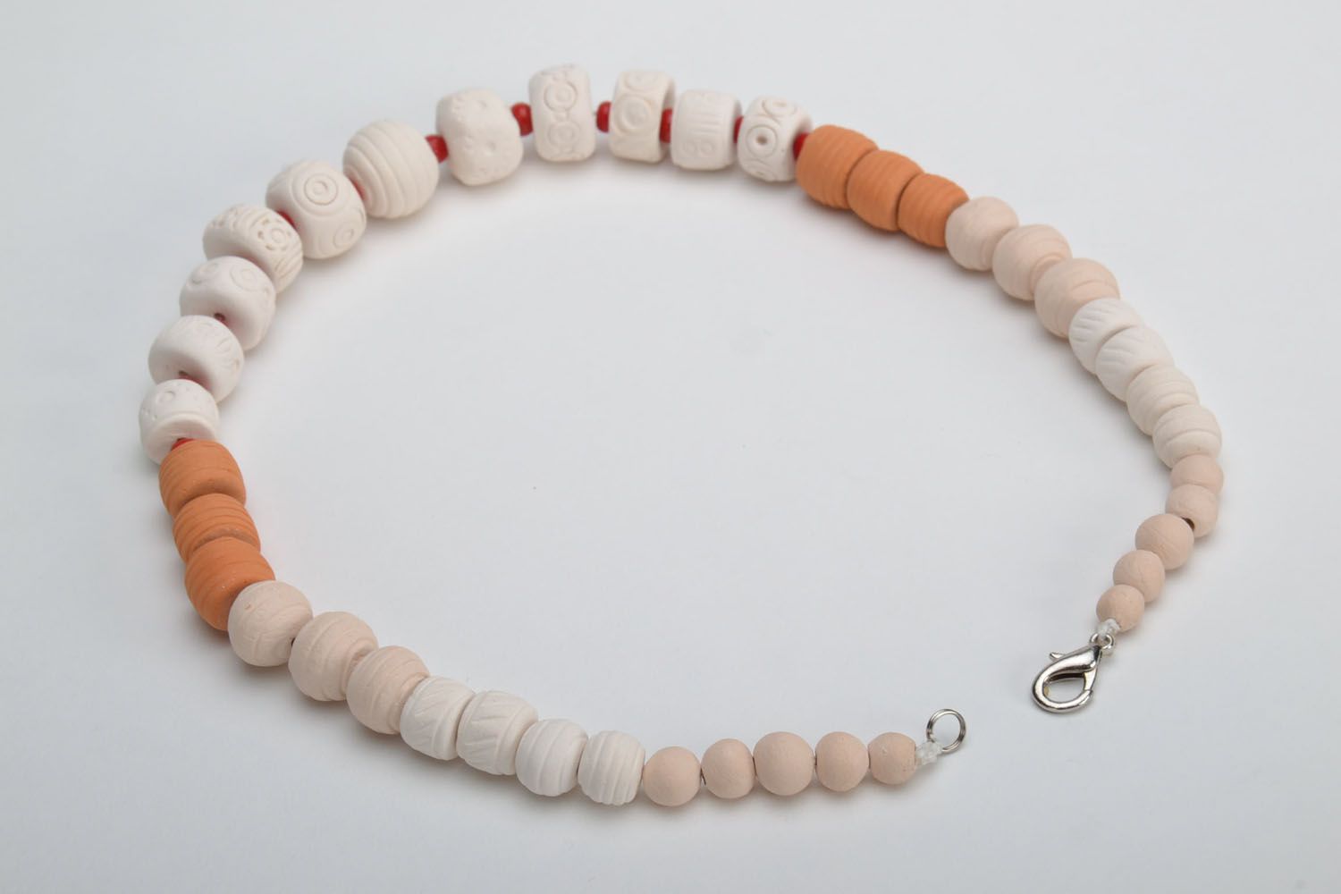 Homemade ceramic bead necklace photo 5