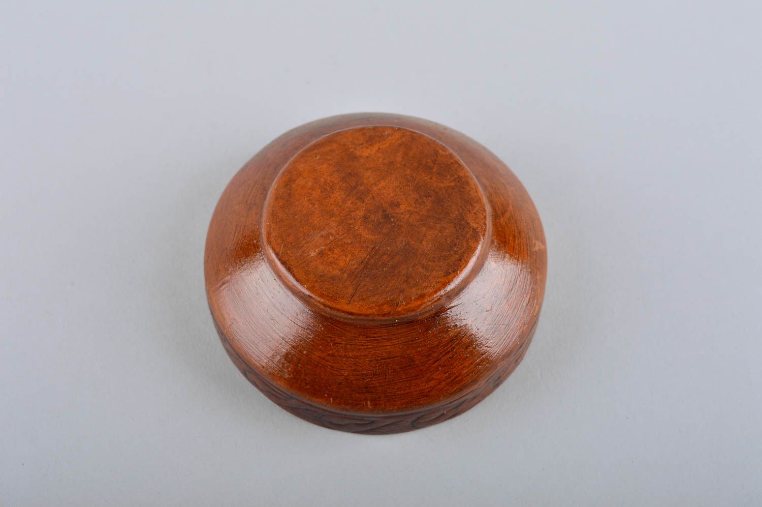 Handgemachte Keramik Schale Schüssel aus Ton Keramik Geschirr klein braun foto 5