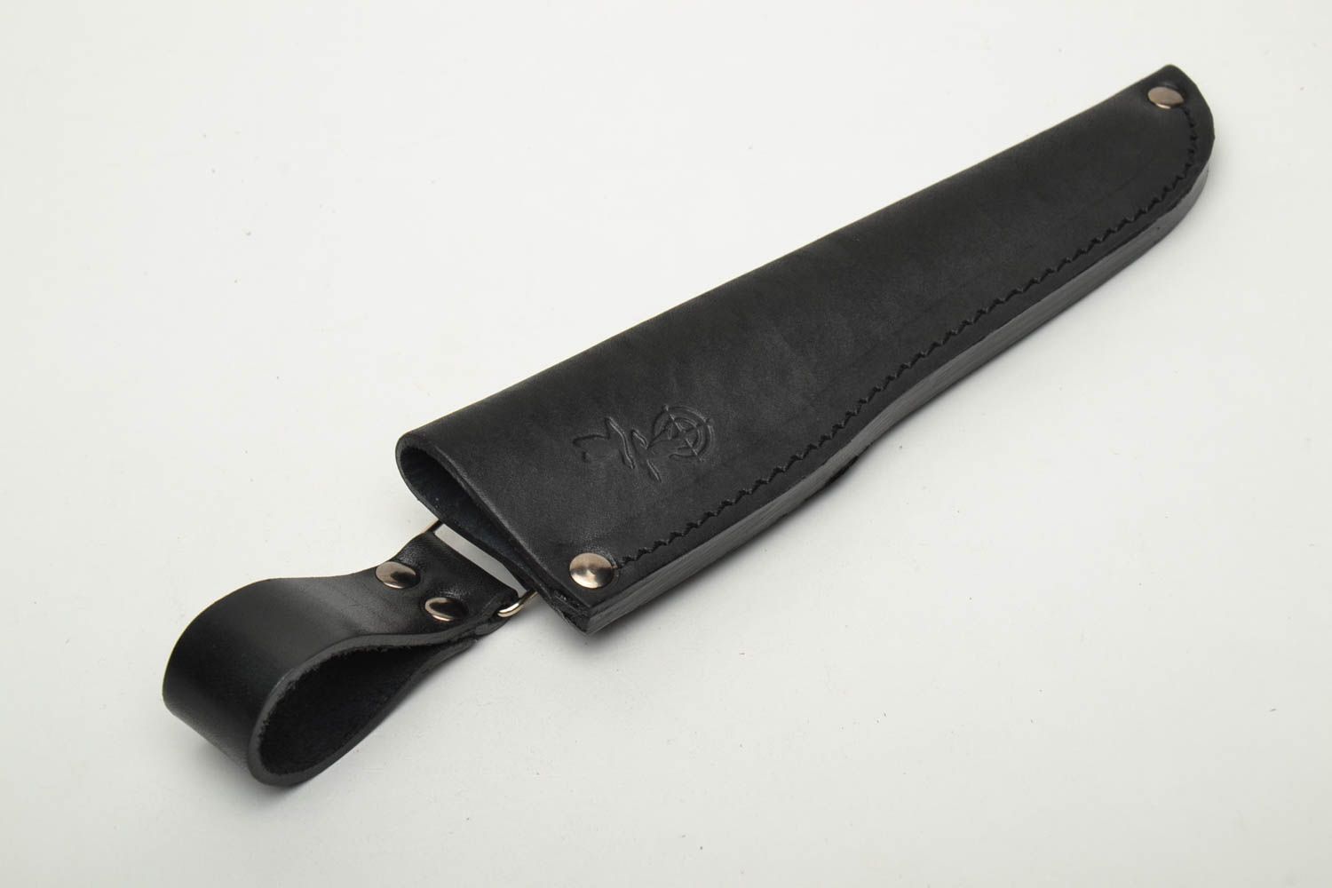 Кожаный чехол для ножа черный фото 2
