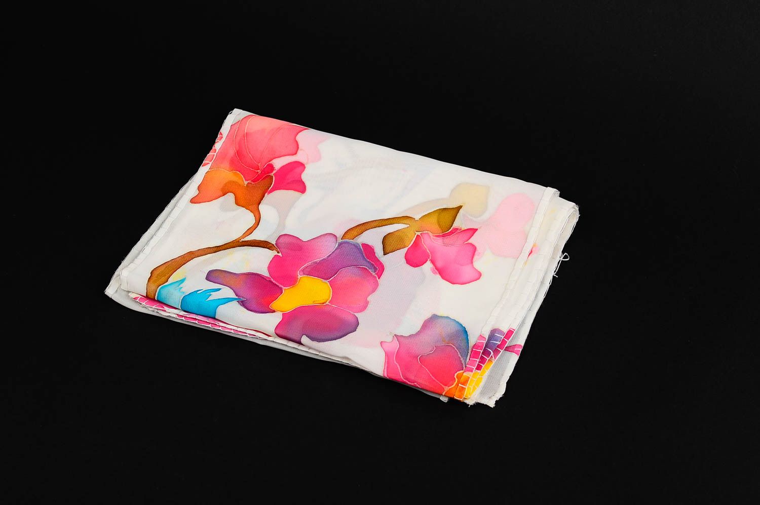 Pañuelo de moda artesanal con flores accesorio para mujer vistoso moda mujer foto 3