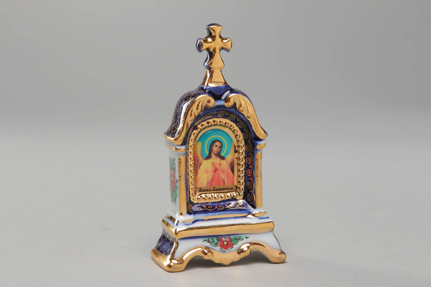 Figurine religieuse faite main originale avec peinture Icône de l'Ange gardien photo 1