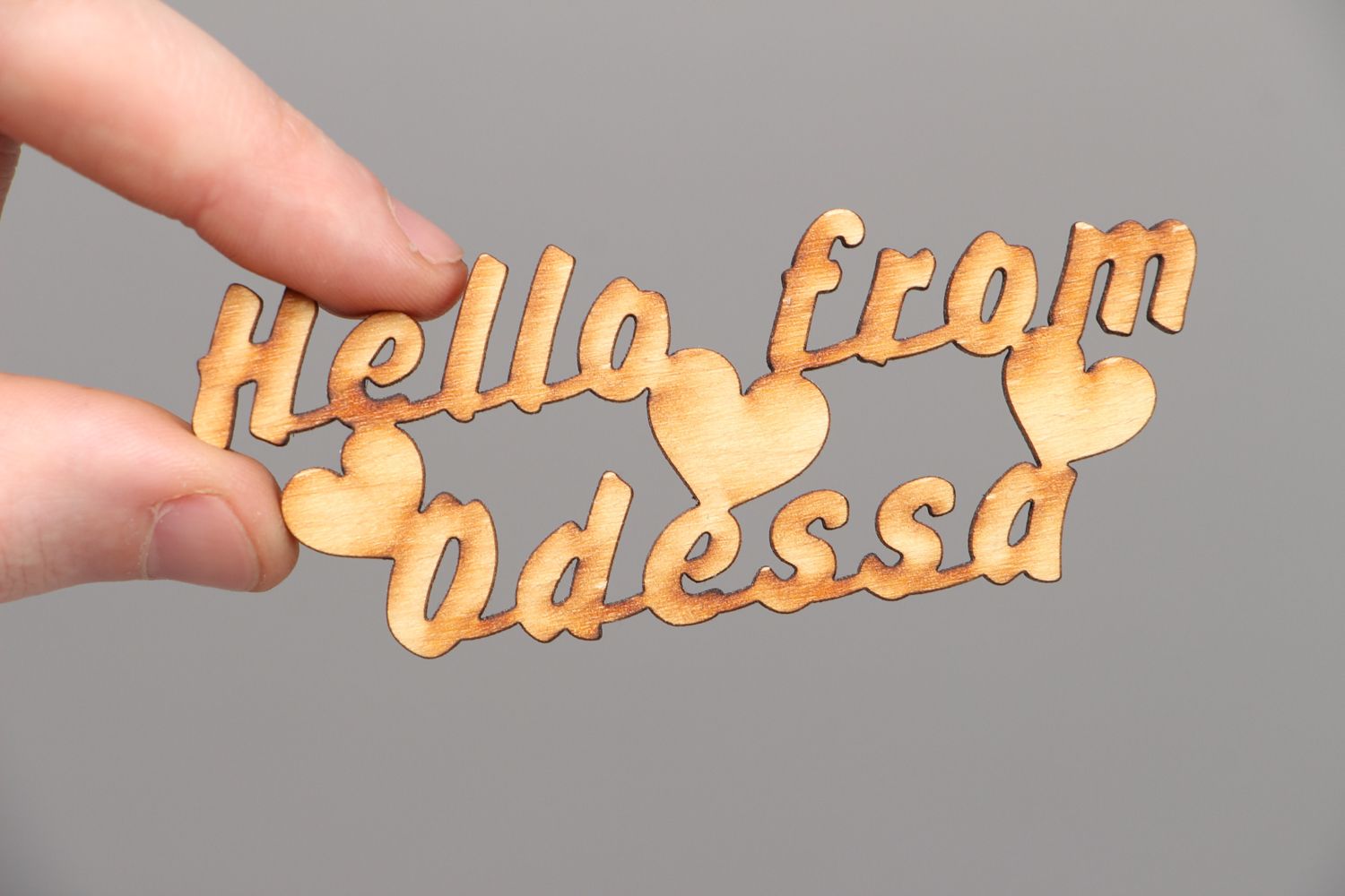 Plywood craft blank lettering Hello From Odessa photo 3