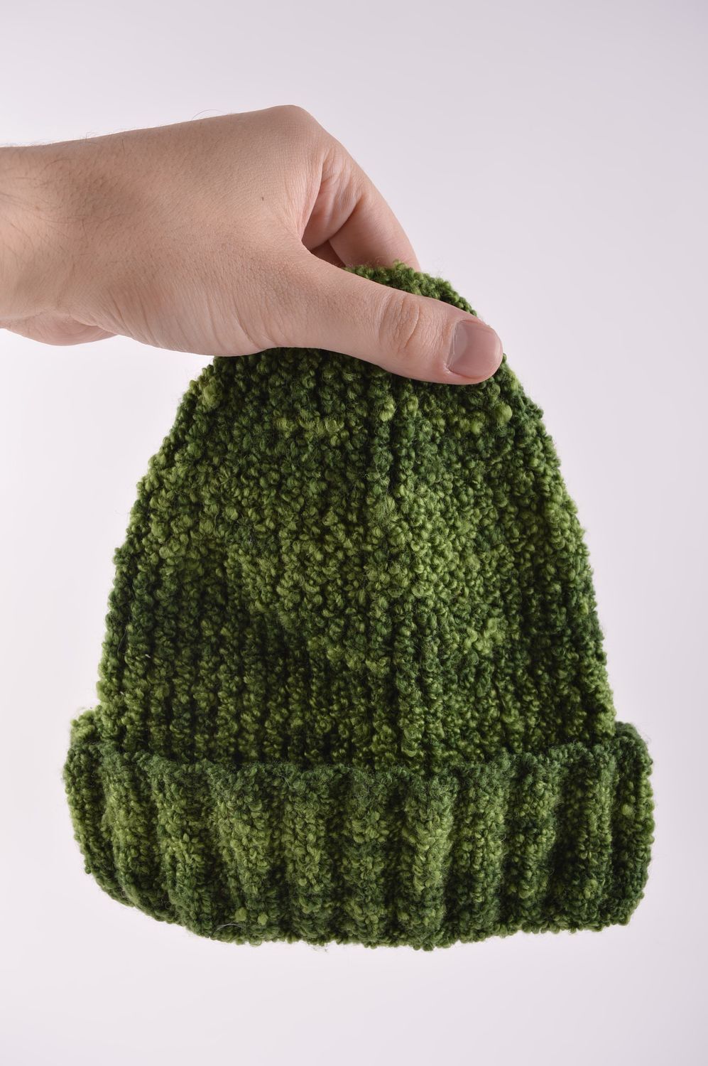 Головной убор хэнд мэйд зимняя женская шапка зеленая теплая зимняя шапка фото 5
