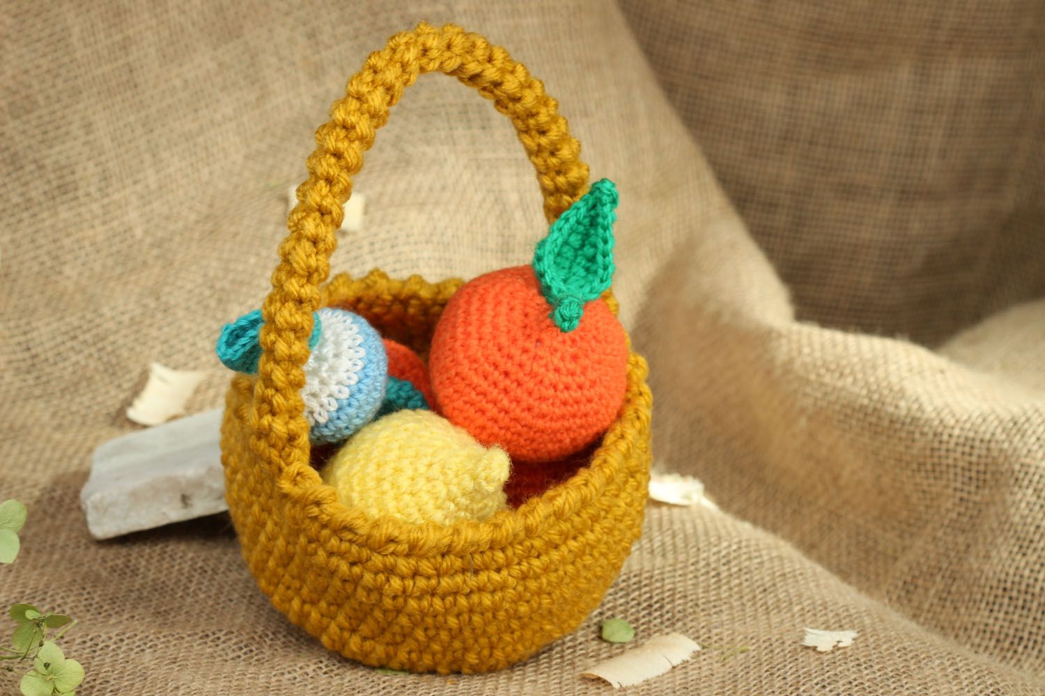Crochet toy Basket with Fruit photo 5