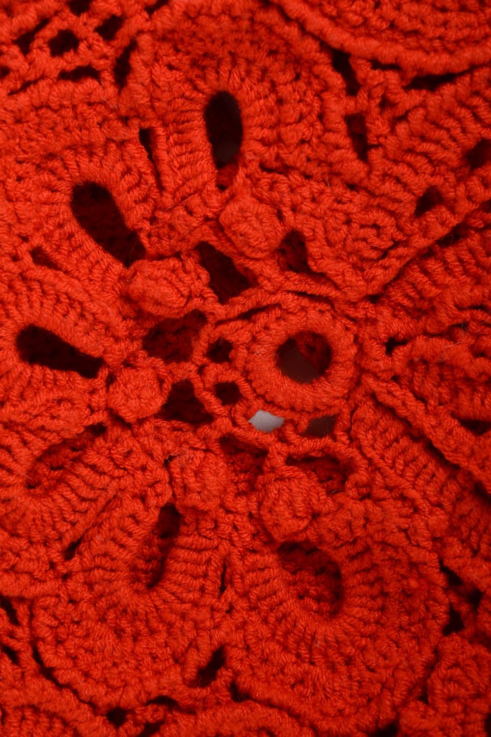 Gehäkelte Mütze handmade Damen Mütze Accessoires für Frauen orange Wolle  foto 4