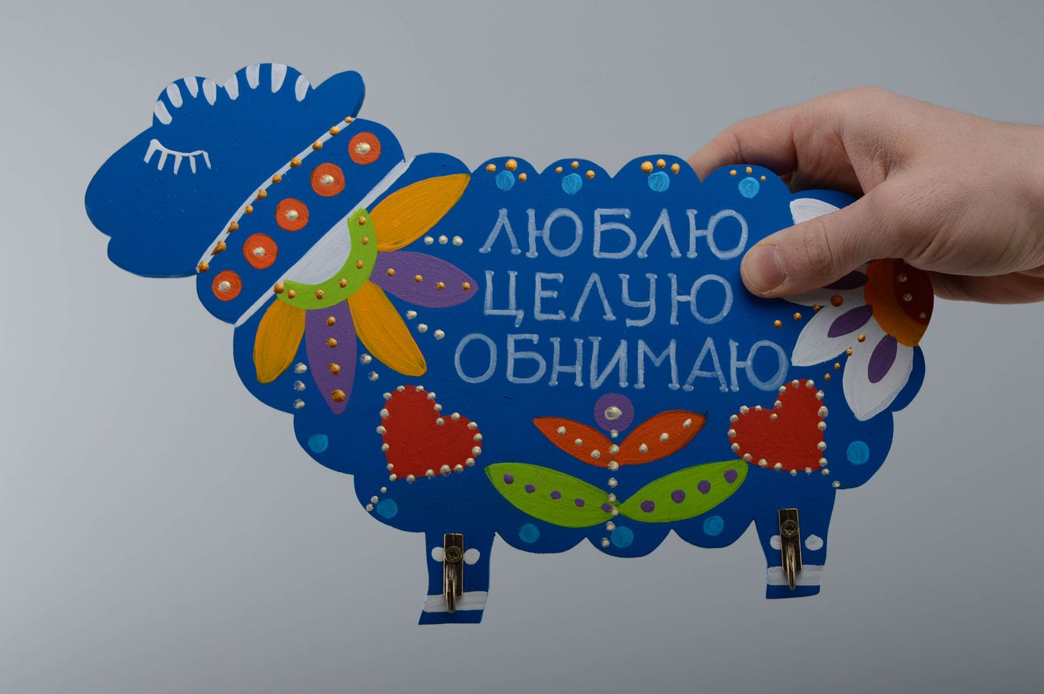 Porte-clés mural multicolore en forme de mouton  photo 5
