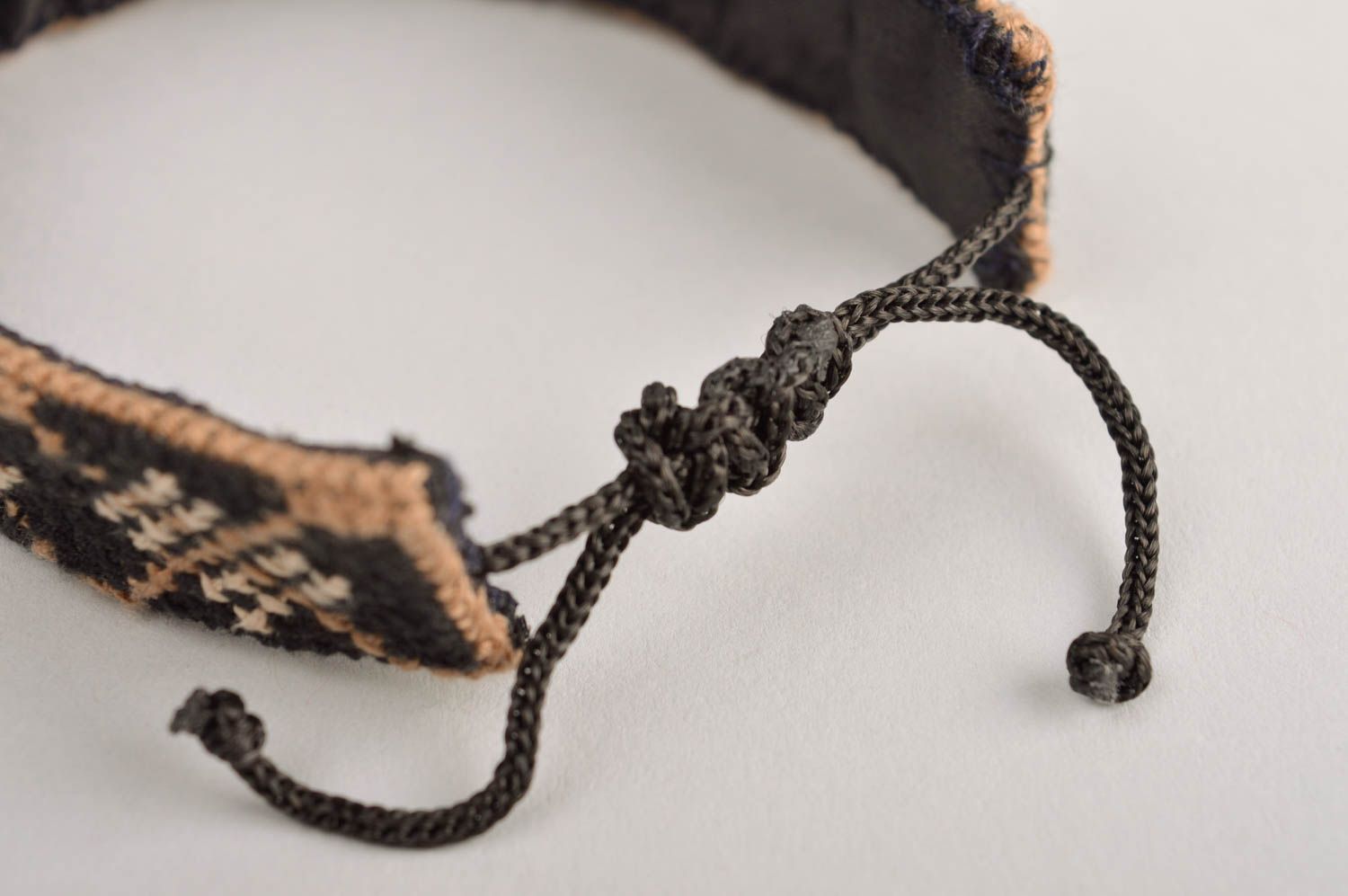Модный браслет ручной работы браслет текстильный элитная бижутерия темная фото 5