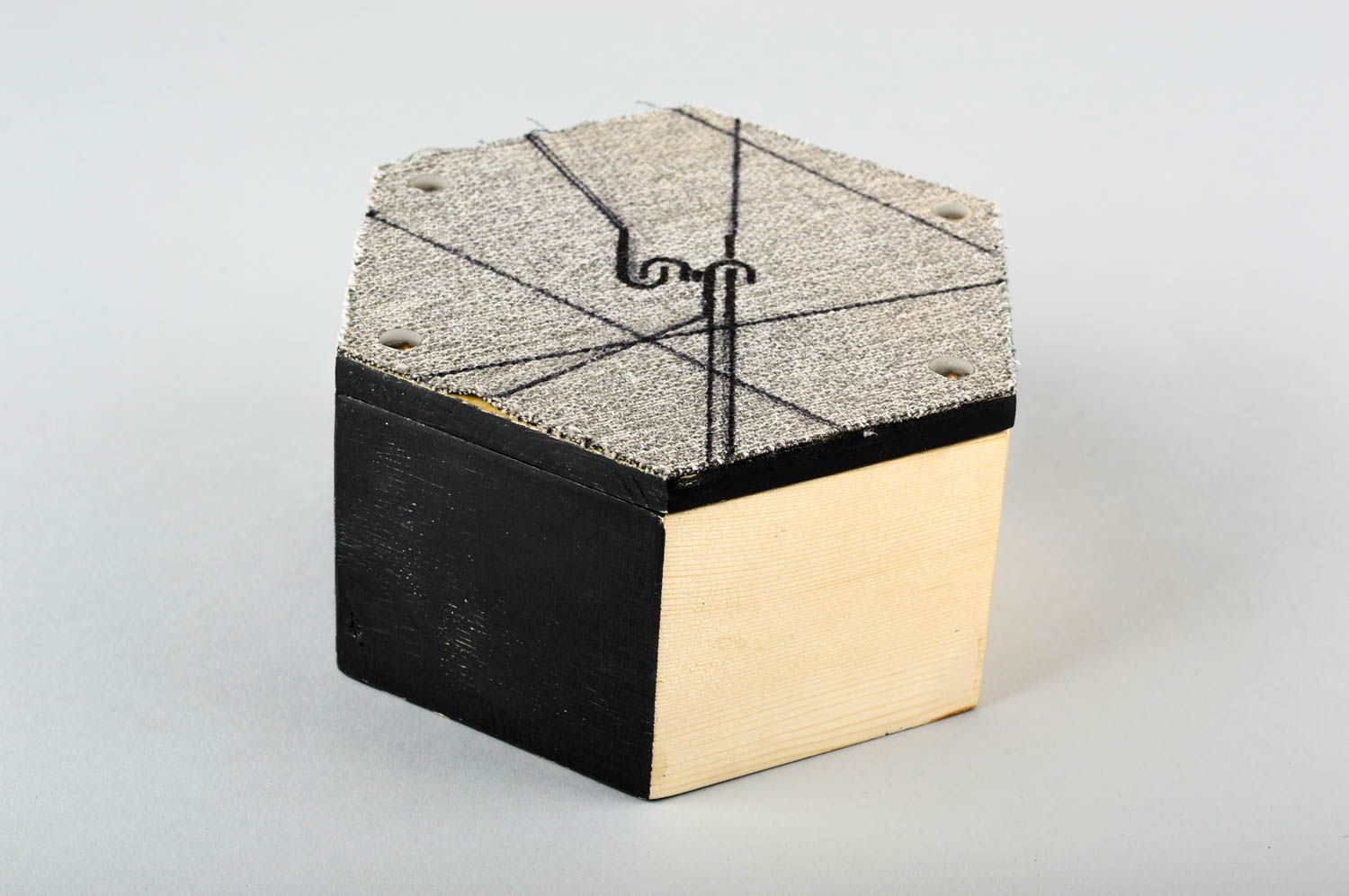Caja de madera hecha a mano joyero decorado hexaedro regalo original para mujer foto 3