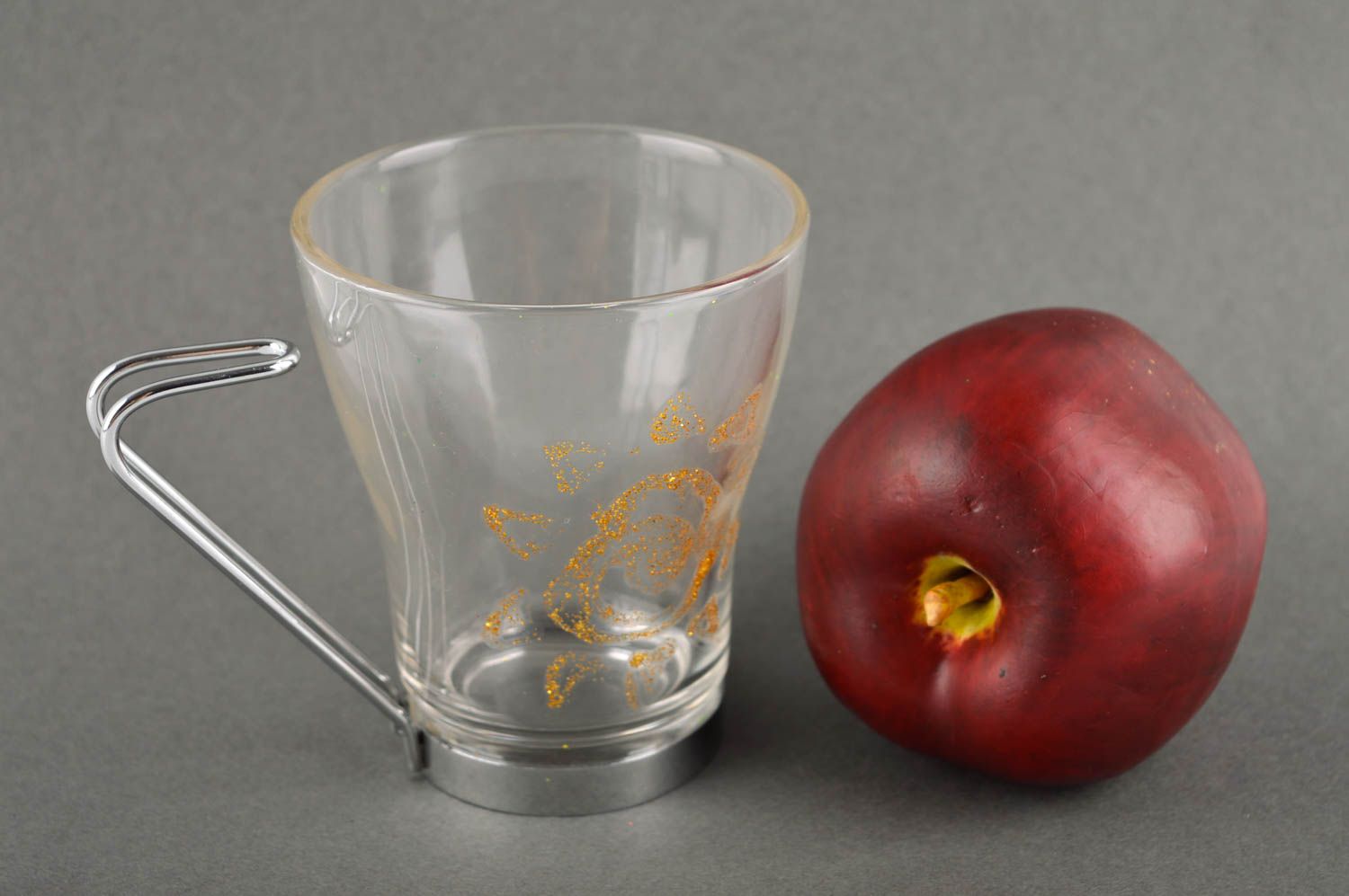 Glas Tasse handgemacht Designer Geschirr stilvoll Geschenk für Freundin foto 1