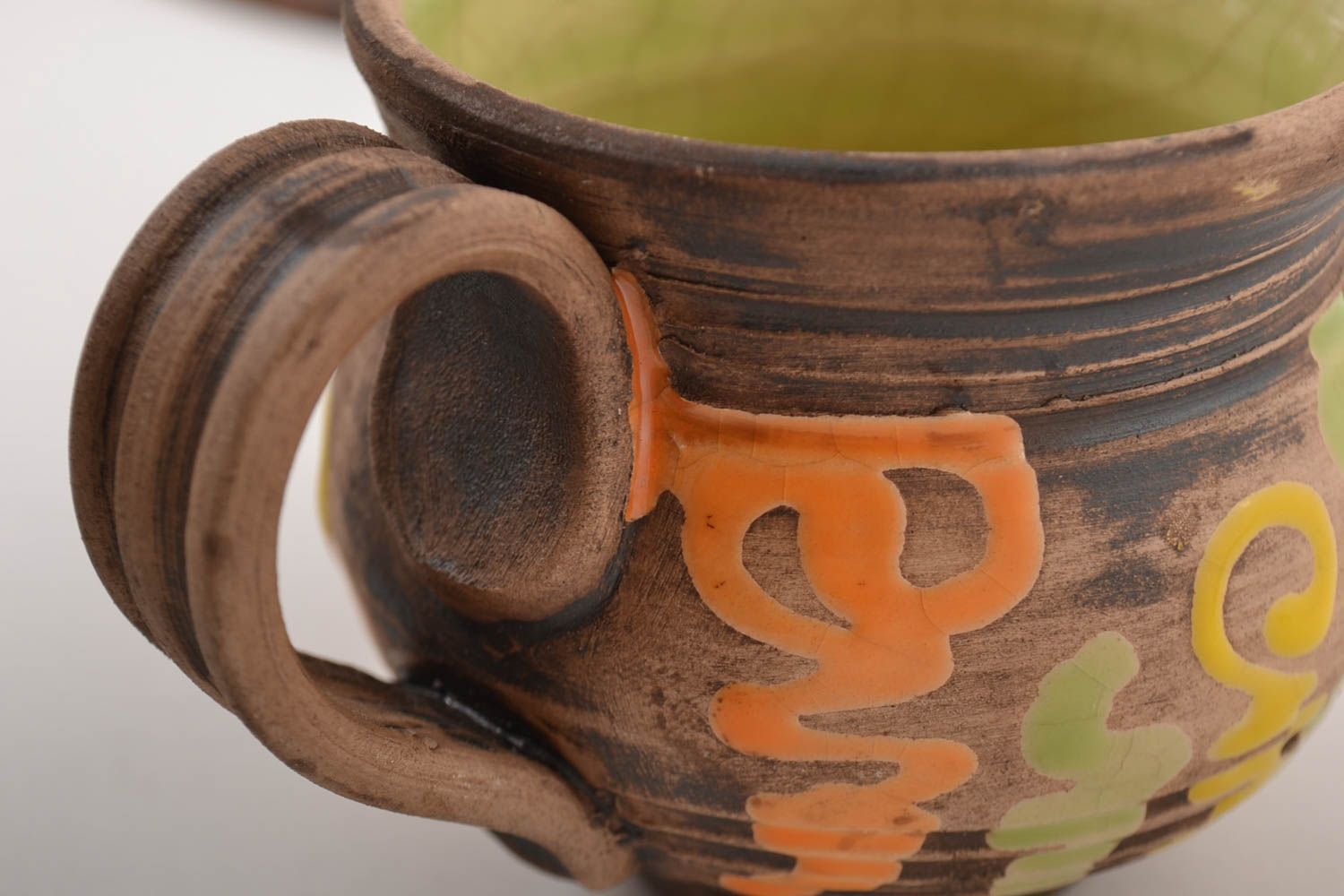 Öko Geschirr Set handgemachte Keramik Ton Teller und Tee Tasse 200 ml schön foto 4