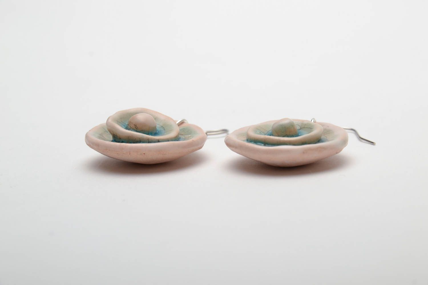 Handmade ceramic earrings with painting photo 3